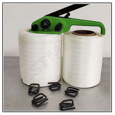 Baler press strap